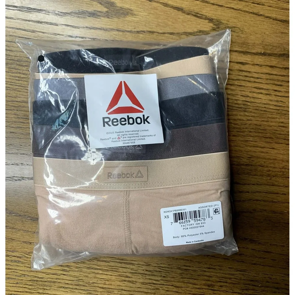 Reebok Women's Assorted Boxer Briefs 6-Pack Size XS